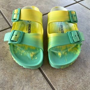 Jade and Yellow EVA Birkenstocks. Size 37 or 6-6.5.